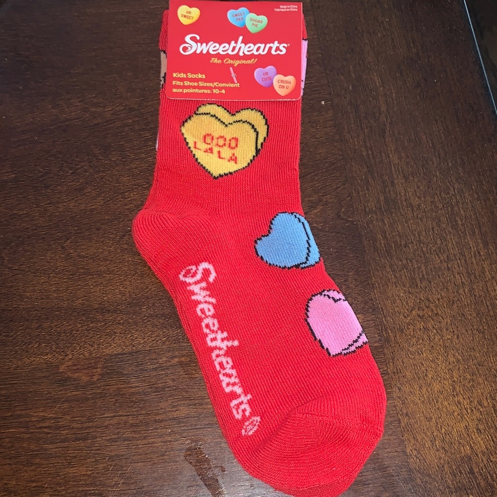 Sweethearts Kids Red Socks with Colorful Hearts
4/$20